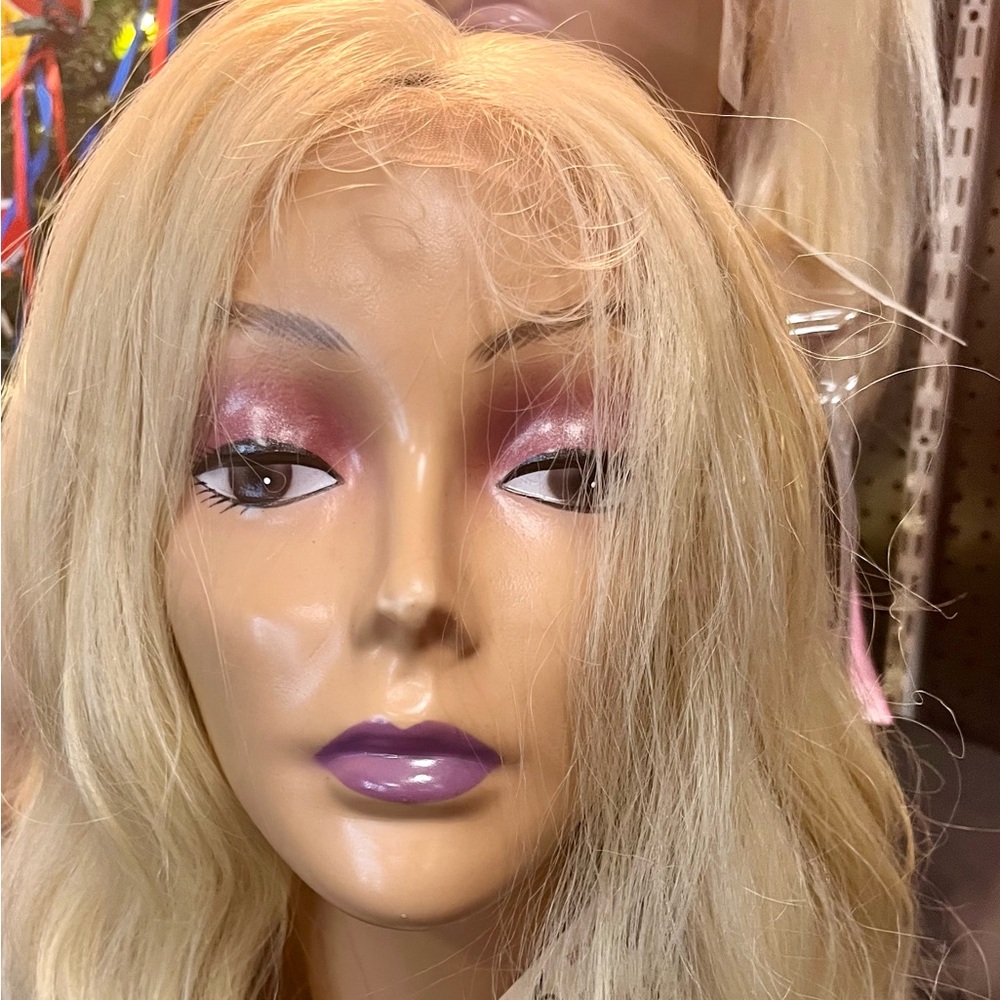 Blonde long straight wig